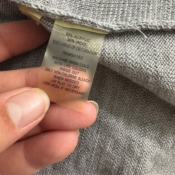 Calvin Klein Grey Open Front Cardigan Sweater - Picture 10 of 13